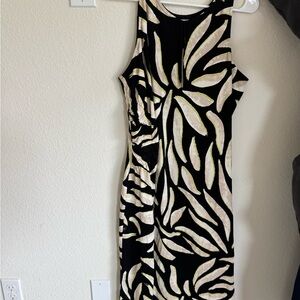 Elegant Black and Cream Patterned Dress